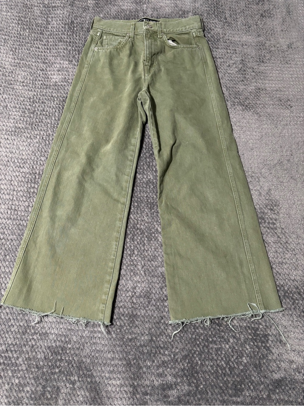 Veronica Beard Olive Green Wide-Leg Jeans Size 26